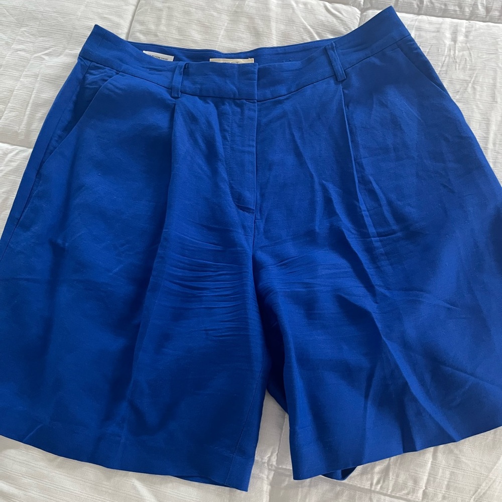 LOFT Peyton Short Linen Royal Blue Shorts